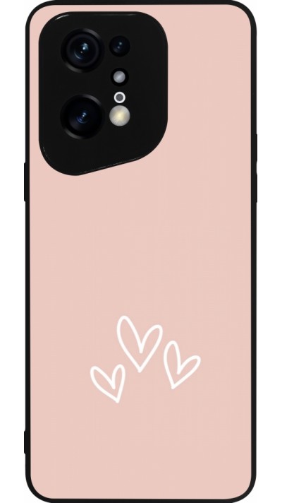 Coque OPPO Find X5 Pro - Silicone rigide noir Valentine 2023 three minimalist hearts