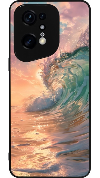 Coque OPPO Find X5 Pro - Silicone rigide noir Wave Sunset