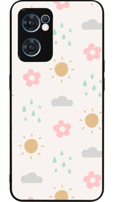 Coque OPPO Reno7 5G - Silicone rigide noir Spring 23 weather