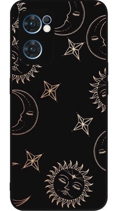 Coque OPPO Reno7 5G - Silicone rigide noir Suns and Moons