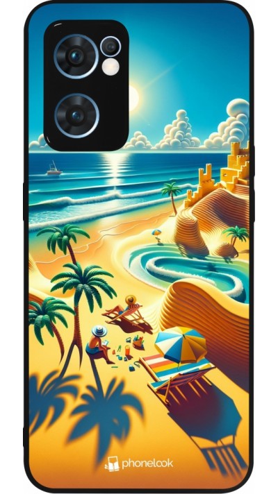 Coque OPPO Reno7 5G - Silicone rigide noir Sunset Breeze