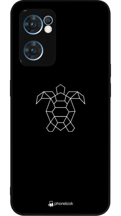 Coque OPPO Reno7 5G - Silicone rigide noir Turtles lines on black