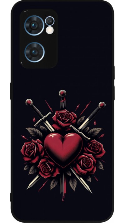 Coque OPPO Reno7 5G - Silicone rigide noir Valentine 2024 gothic love