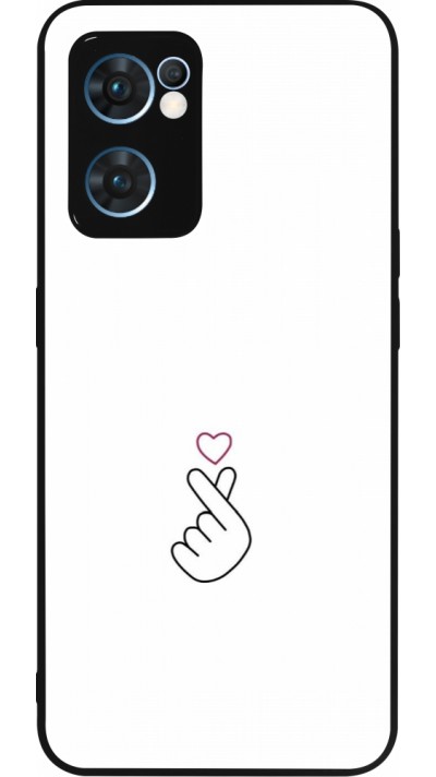 Coque OPPO Reno7 5G - Silicone rigide noir Valentine 2024 heat by Millennials