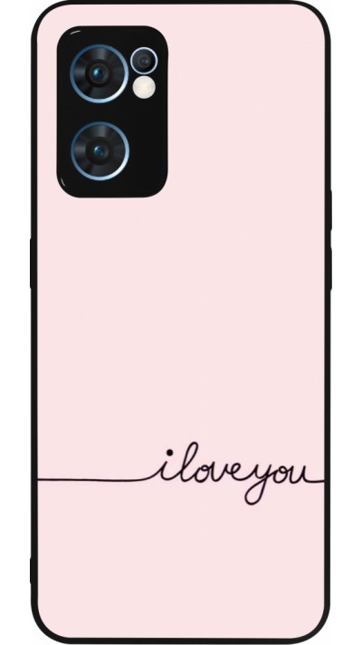 Coque OPPO Reno7 5G - Silicone rigide noir Valentine 2023 i love you writing