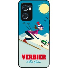 OPPO Reno7 5G Case Hülle - Silikon schwarz Verbier Ski Downhill