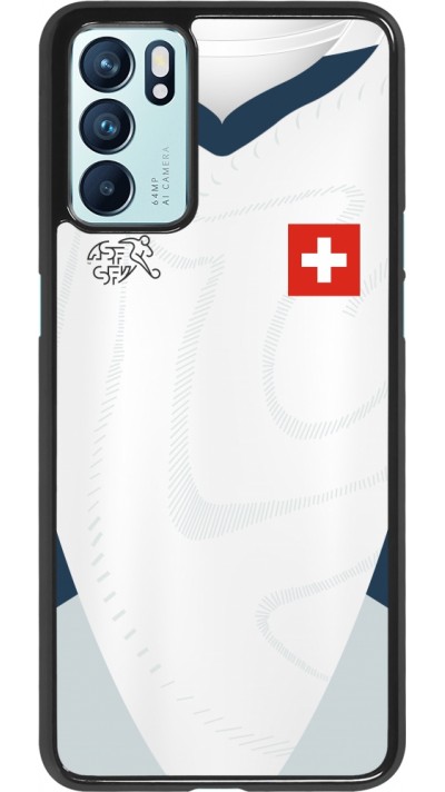 Coque OPPO Reno6 5G - Maillot de football Suisse Extérieur personnalisable