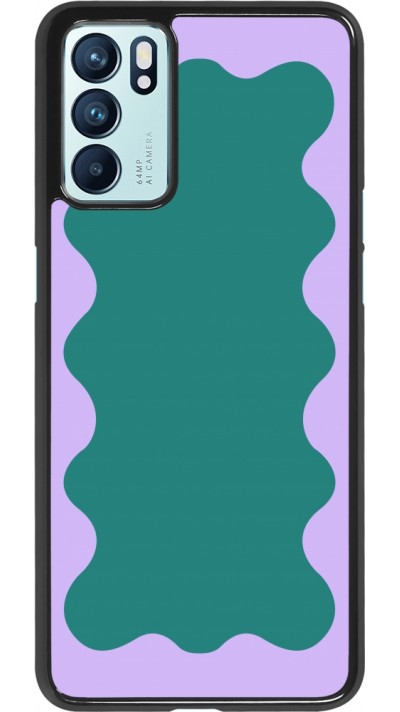 Coque OPPO Reno6 5G - Wavy Rectangle Green Purple