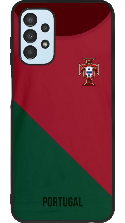 Samsung Galaxy A13 Case Hülle - Silikon schwarz Fussballtrikot Portugal2022