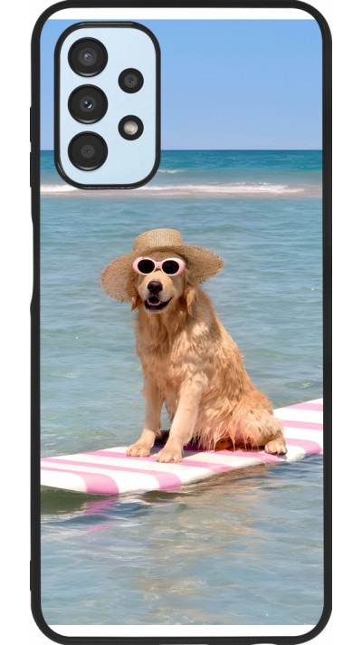 Coque Samsung Galaxy A13 5G - Silicone rigide noir Summer Dog on Paddle