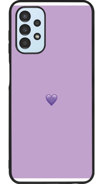 Coque Samsung Galaxy A13 5G - Silicone rigide noir Valentine 2023 purpule single heart