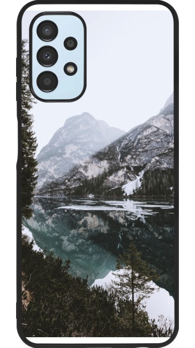 Coque Samsung Galaxy A13 5G - Silicone rigide noir Winter 22 snowy mountain and lake