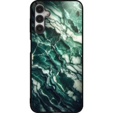 Coque Samsung Galaxy A14 5G - Silicone rigide noir Marbre vert majestueux