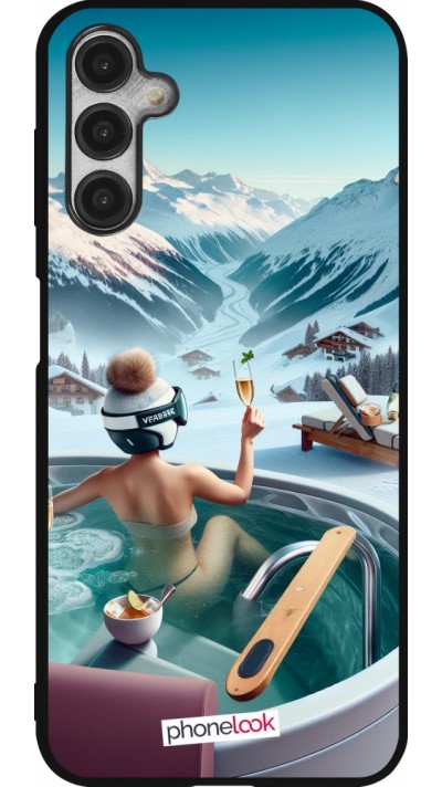 Coque Samsung Galaxy A14 5G - Silicone rigide noir Montagne Glamour Jacuzzi