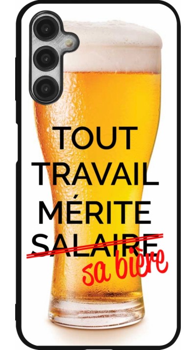 Coque Samsung Galaxy A14 5G - Silicone rigide noir Tout travail mérite sa bière