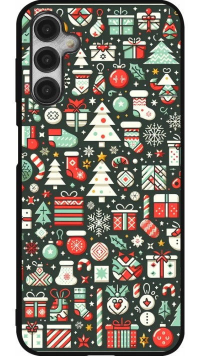 Samsung Galaxy A14 5G Case Hülle - Silikon schwarz Weihnachten 2023 Flachmuster