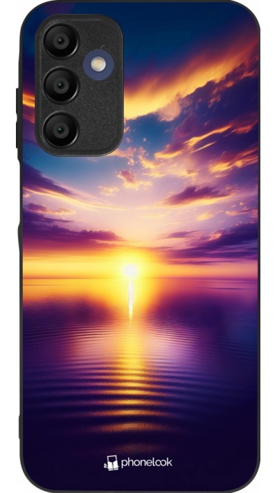 Samsung Galaxy A15 Case Hülle - Silikon schwarz Sonnenuntergang gelb violett