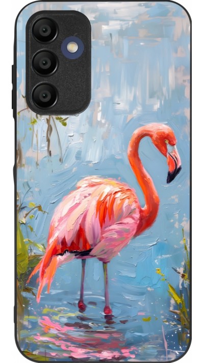 Samsung Galaxy A15 Case Hülle - Silikon schwarz Paint Flamingo