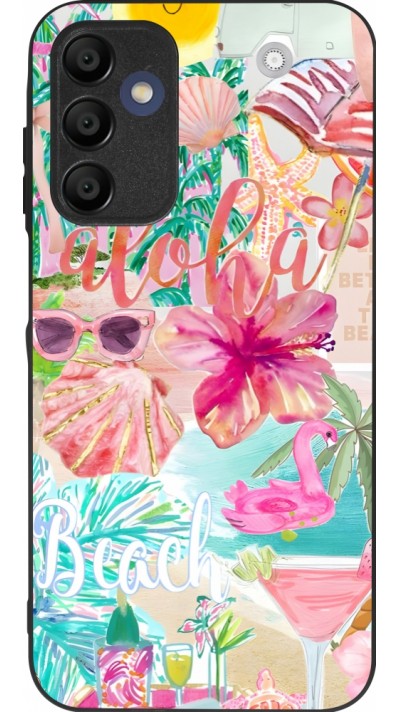 Samsung Galaxy A15 Case Hülle - Silikon schwarz Preppy Collage Aloha