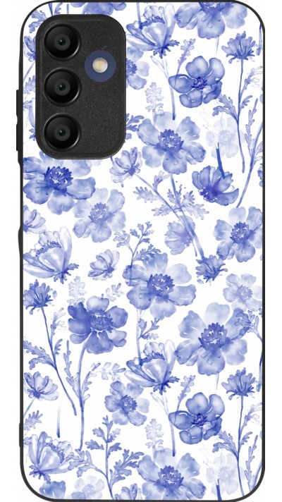 Samsung Galaxy A15 Case Hülle - Silikon schwarz Spring 23 watercolor blue flowers