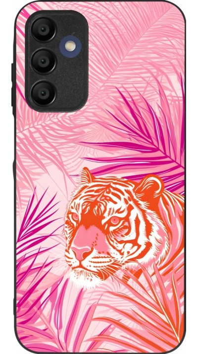 Samsung Galaxy A15 Case Hülle - Silikon schwarz Tiger Palmen rosa