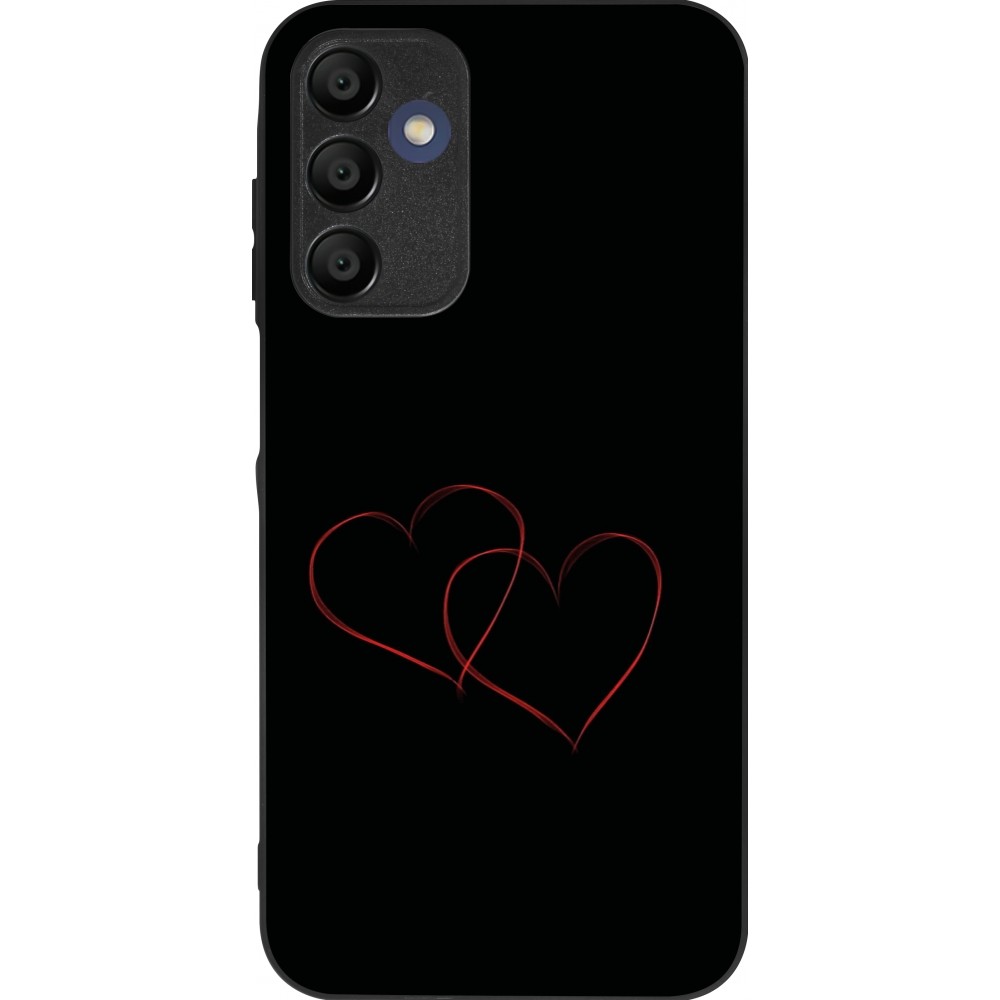 Samsung Galaxy A15 Case Hülle - Silikon schwarz Valentine 2023 attached heart