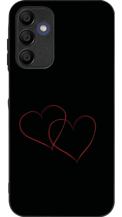 Samsung Galaxy A15 Case Hülle - Silikon schwarz Valentine 2023 attached heart