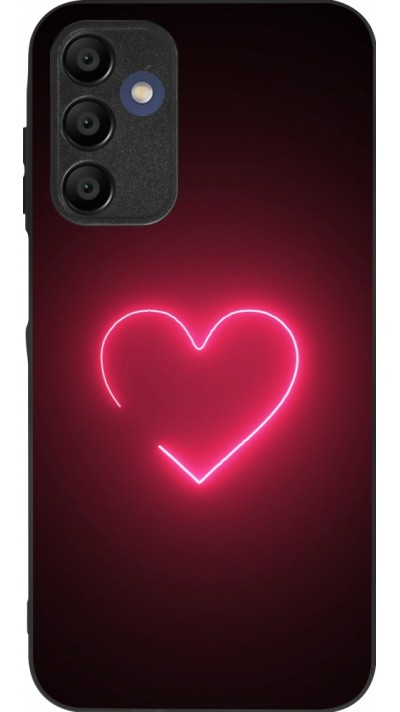 Samsung Galaxy A15 Case Hülle - Silikon schwarz Valentine 2023 single neon heart