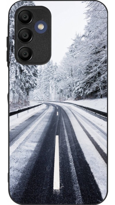 Samsung Galaxy A15 Case Hülle - Silikon schwarz Winter 22 Snowy Road