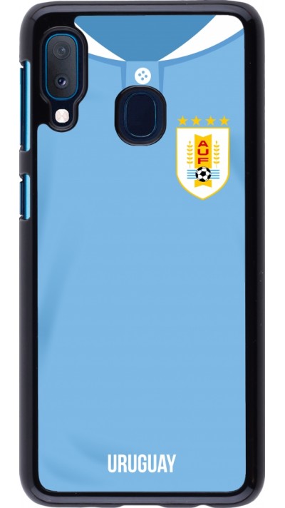 Samsung Galaxy A20e Case Hülle - Uruguay 2022 personalisierbares Fussballtrikot