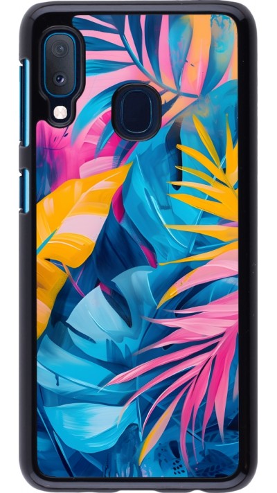 Samsung Galaxy A20e Case Hülle - Palms Blue