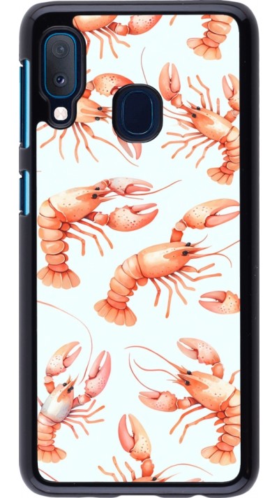 Samsung Galaxy A20e Case Hülle - Muster von pastellfarbenen Hummern