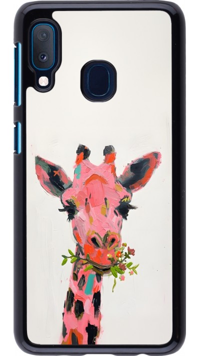 Samsung Galaxy A20e Case Hülle - Pink Girafe Paint