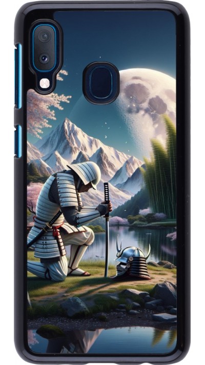 Samsung Galaxy A20e Case Hülle - Samurai Katana Mond