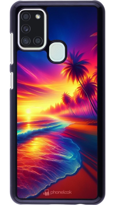 Samsung Galaxy A21s Case Hülle - Strand Sonnenuntergang auffällig