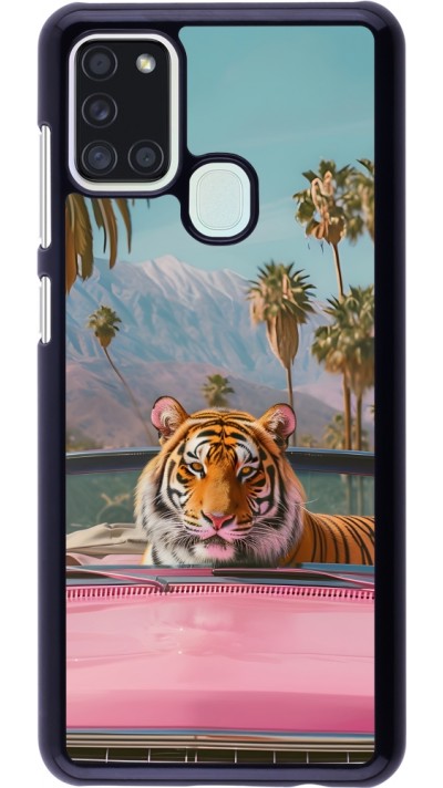 Samsung Galaxy A21s Case Hülle - Tiger Auto rosa