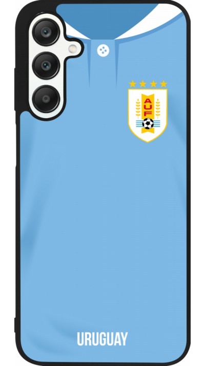 Samsung Galaxy A25 Case Hülle - Silikon schwarz Uruguay 2022 personalisierbares Fussballtrikot