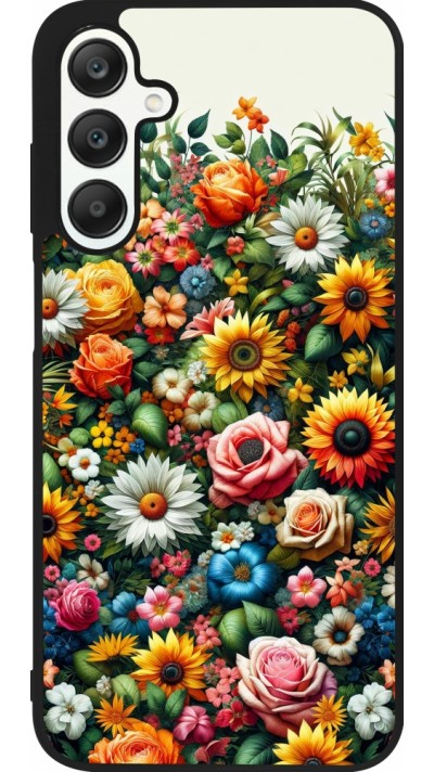 Coque Samsung Galaxy A25 - Silicone rigide noir Summer Floral Pattern