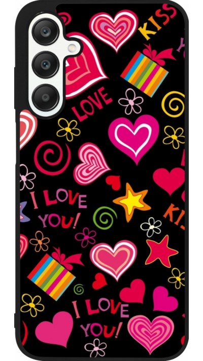 Samsung Galaxy A25 Case Hülle - Silikon schwarz Valentine 2023 love symbols