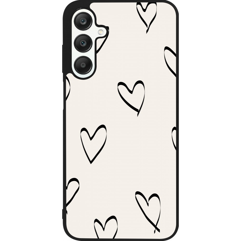 Coque Samsung Galaxy A25 - Silicone rigide noir Valentine 2023 minimalist hearts