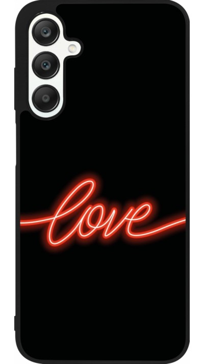 Samsung Galaxy A25 Case Hülle - Silikon schwarz Valentine 2023 neon love