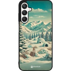 Coque Samsung Galaxy A25 - Silicone rigide noir Vintage Snowy Mountain Igloo