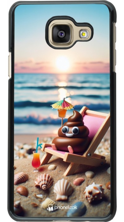 Samsung Galaxy A3 (2016) Case Hülle - Kackhaufen Emoji auf Liegestuhl