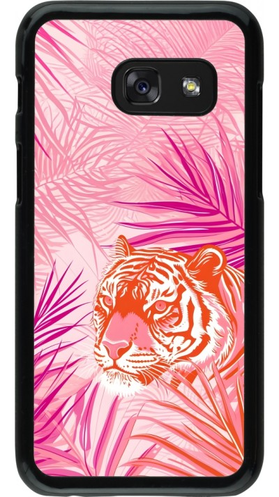 Coque Samsung Galaxy A3 (2017) - Tigre palmiers roses