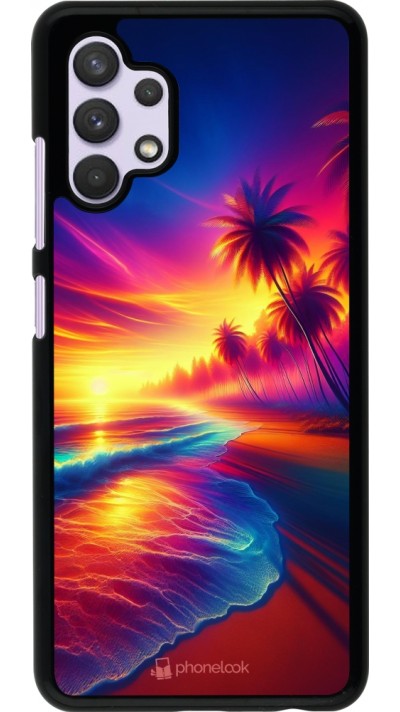 Samsung Galaxy A32 Case Hülle - Strand Sonnenuntergang auffällig