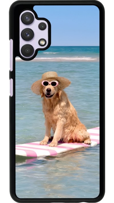 Samsung Galaxy A32 Case Hülle - Summer Dog on Paddle