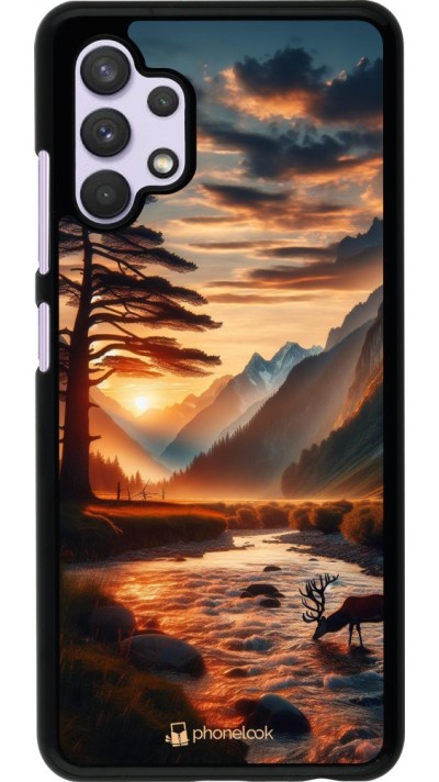 Coque Samsung Galaxy A32 - Valley Sunset Deer Tree