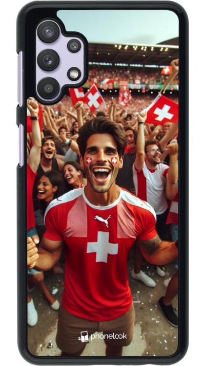 Samsung Galaxy A32 5G Case Hülle - Schweizer Fan Euro 2024