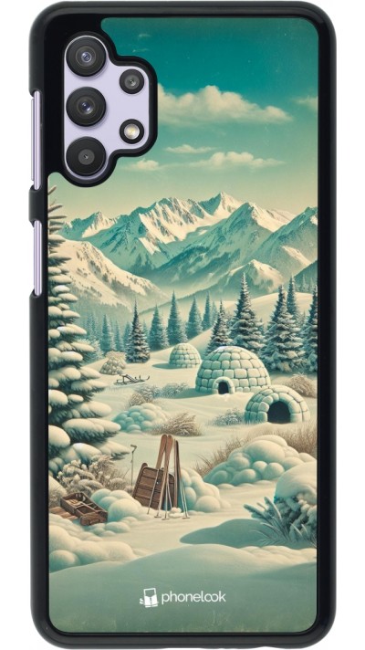 Coque Samsung Galaxy A32 5G - Vintage Snowy Mountain Igloo