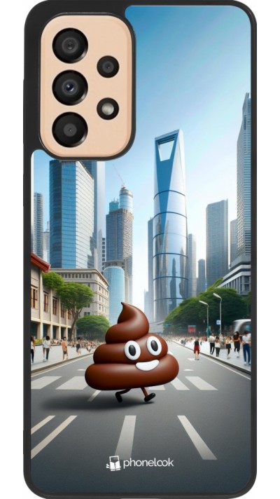 Samsung Galaxy A33 5G Case Hülle - Silikon schwarz Kackhaufen Emoji Spaziergang